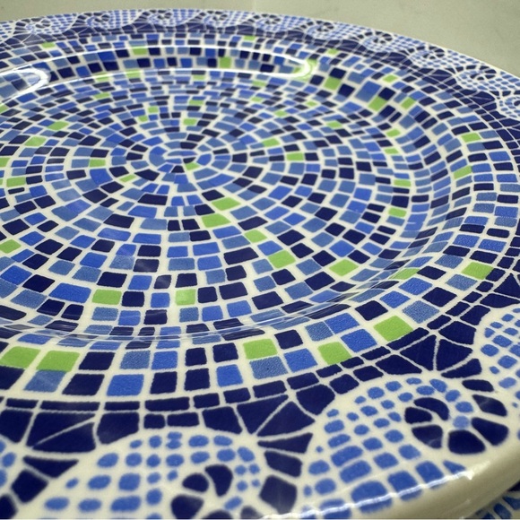 Pier 1 Summerlin Plates Mediterranean Mosiac Blue Green 7 ⅝" Set of 3 - Picture 4 of 8